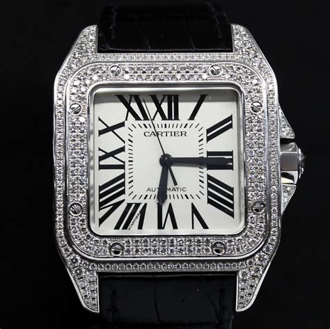 cartier santos 100 homage|cartier santos 100 diamond price.